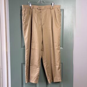 Vtg Men's Savane SILK WORKS Taupe Dress Slacks Pants 40x29 Career Office Teacher